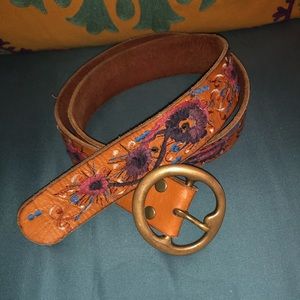 Lucky brand embroidered leather belt